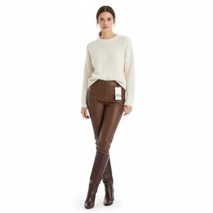 Zara Brown Faux Leather High Waisted Lined Pants
NWT